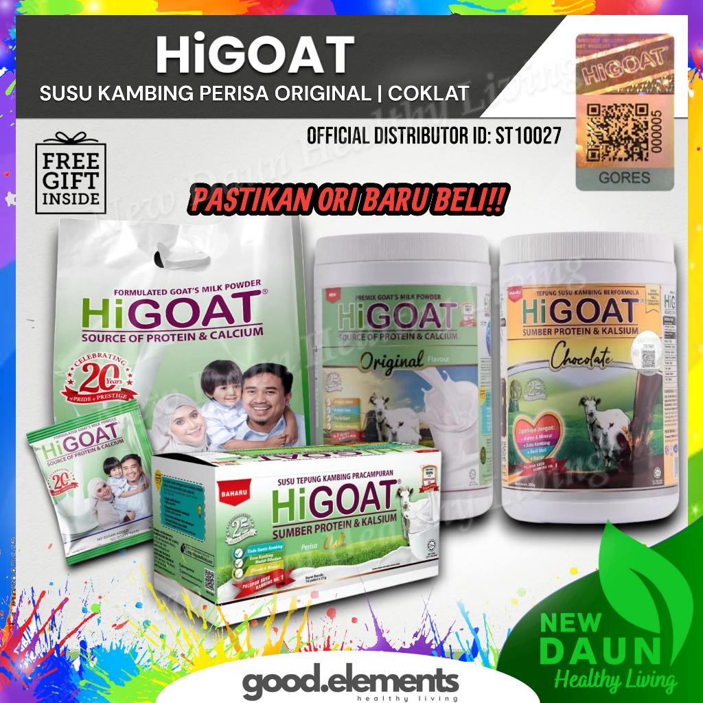 [HiGOAT] Original Bottle 500g | Pek 15 Sachet | Chocolate Bottle 500g Goat Milk Susu Kambing ORIGINAL
