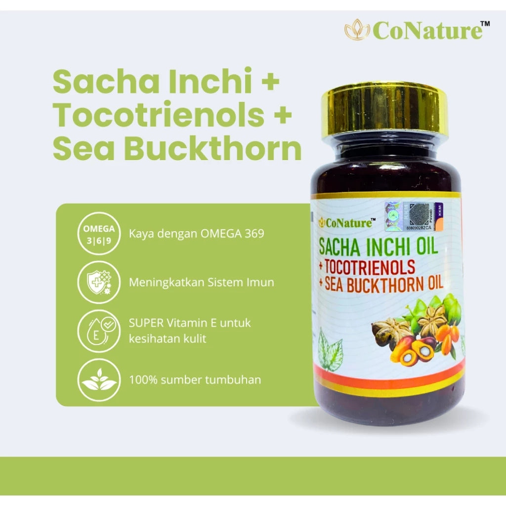 [CONATURE] SACHA INCHI PLUS | SACHA INCHI + TOCOTRIENOLS+ SEABUCKTHORN | HABBATUS SAUDA + TOCOTRIENOLS