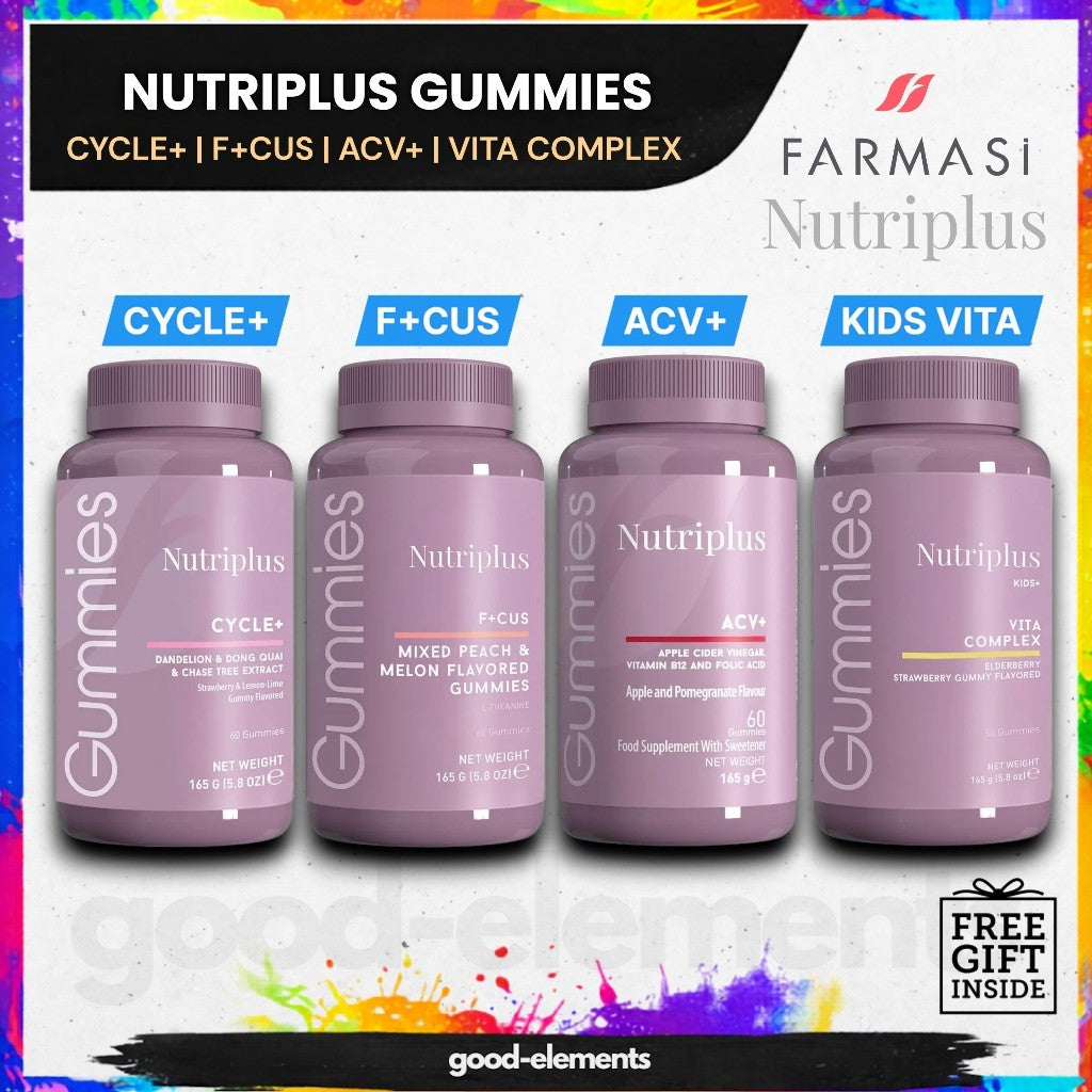 Farmasi Nutriplus Gummies | ACV+ | F+CUS | Cycle+ | Kids+ Vita Complex | 60 Gummies
