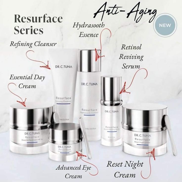 FARMASi Dr. C. Tuna Resurface Skin Care Set | Cleanser Essence Serum Day Cream Night Cream Eye Cream