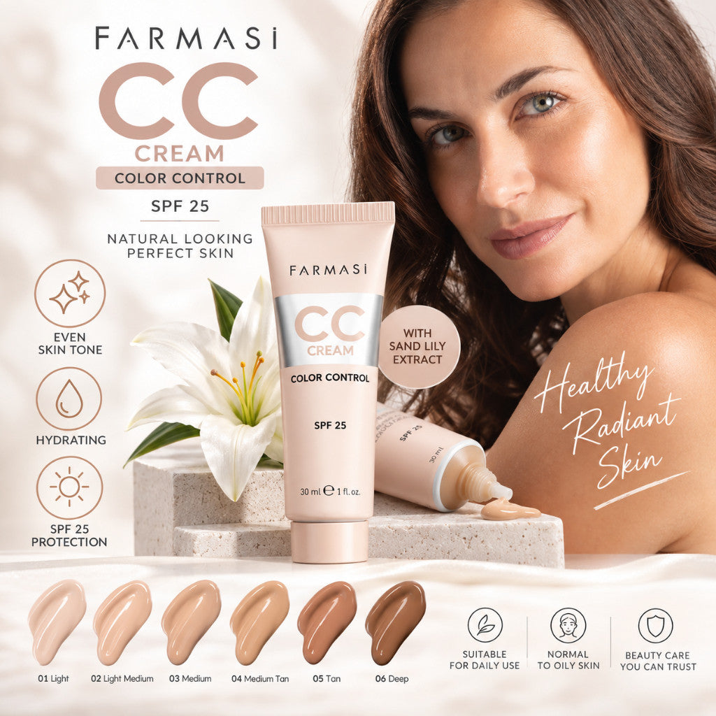 FARMASi] CC Cream Color Control SPF 25 – Lightweight Coverage, Hydrating & Even Skin Tone
