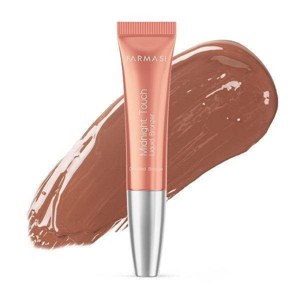 FARMASI Midnight Touch Liquid Blush, Highlighter Pinky Cloud, Time to Sparkle, Drizzled Bronze