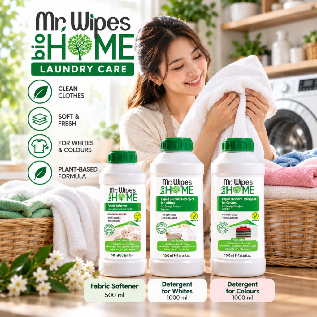 FARMASI MR. WIPES HOME Laundry Care | Liquid Detergent for Whites & Colors | Fabric Softener