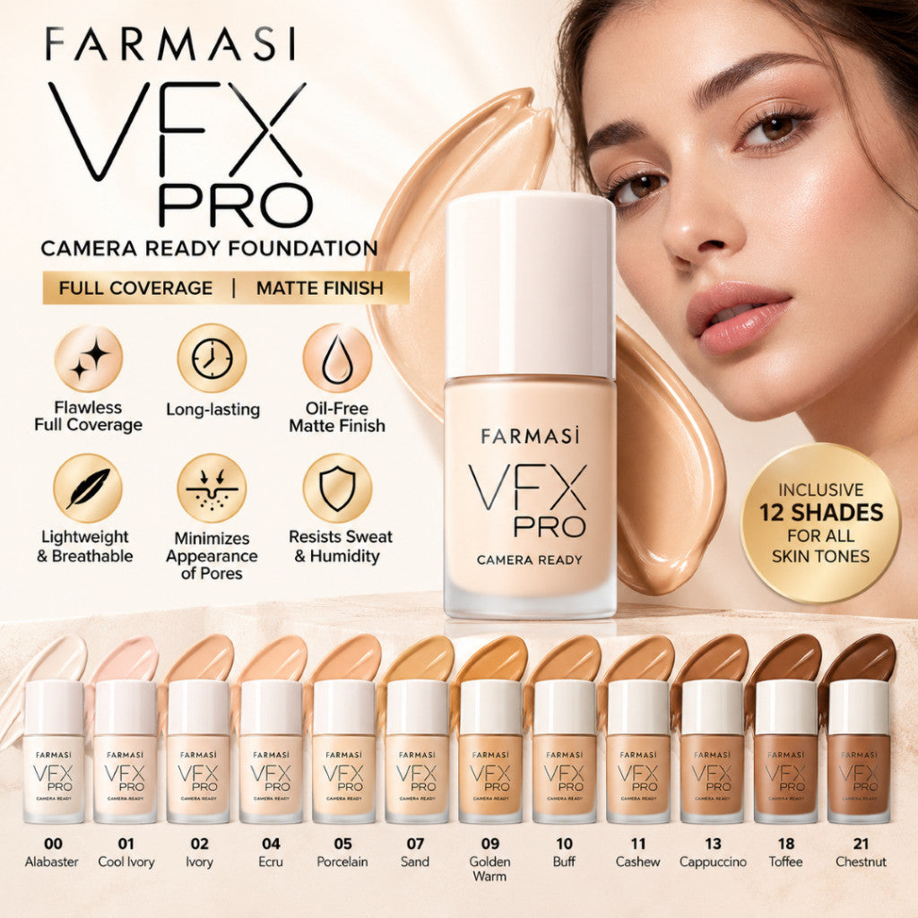 FARMASI VFX PRO Camera Ready Foundation 30ml | Full Coverage Matte Finish