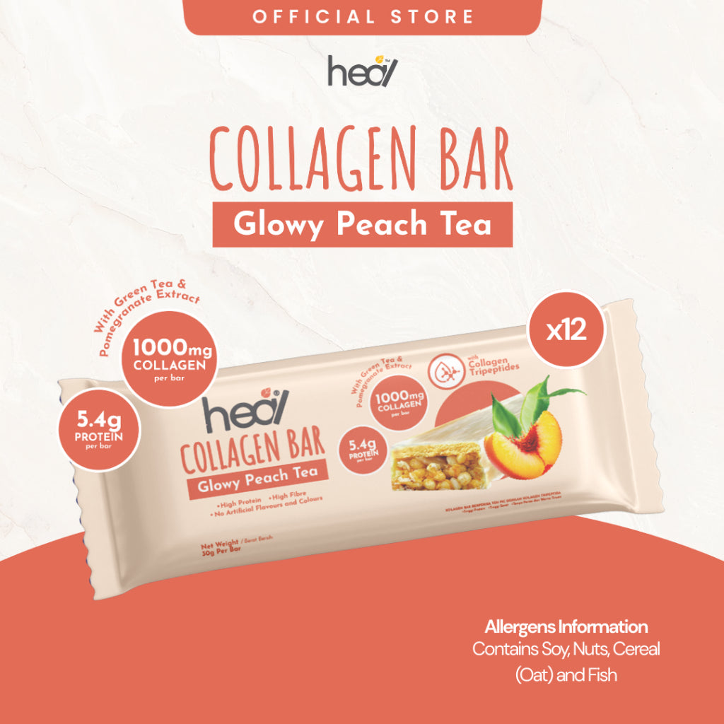 [HEAL] COLLAGEN BAR - Chocolate Mocha/ Glowy Peach Tea - Halal Certified (Wholesale Available)