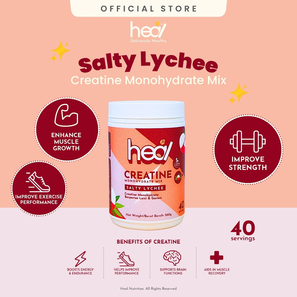 [HEAL] CREATINE MONOHYDRATE Powder for Muscle Growth/ Recovery - Yuzu/ Apple/ Unflavored/ Salty Lychee