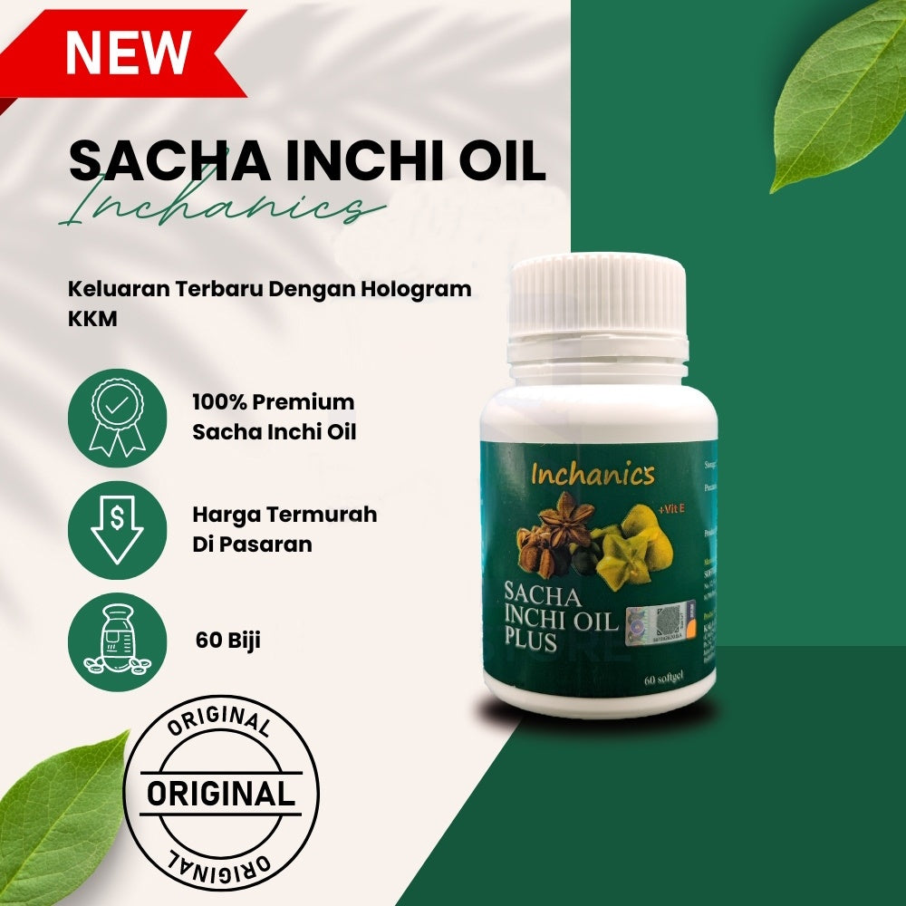 [INCHANICS]  Sacha Inchi Oil KKM APPROVED Hologram (3 x 60 Biji Softgel)