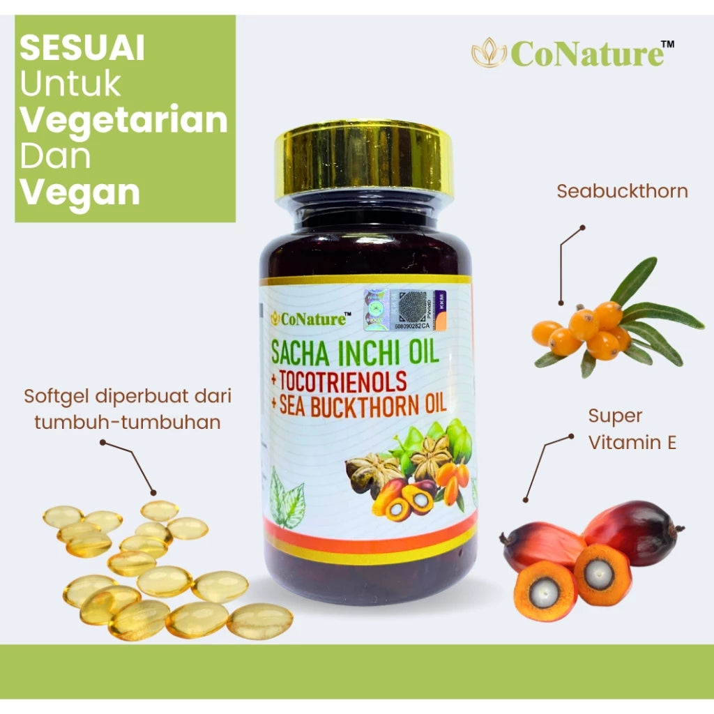 [CONATURE] SACHA INCHI PLUS | SACHA INCHI + TOCOTRIENOLS+ SEABUCKTHORN | HABBATUS SAUDA + TOCOTRIENOLS
