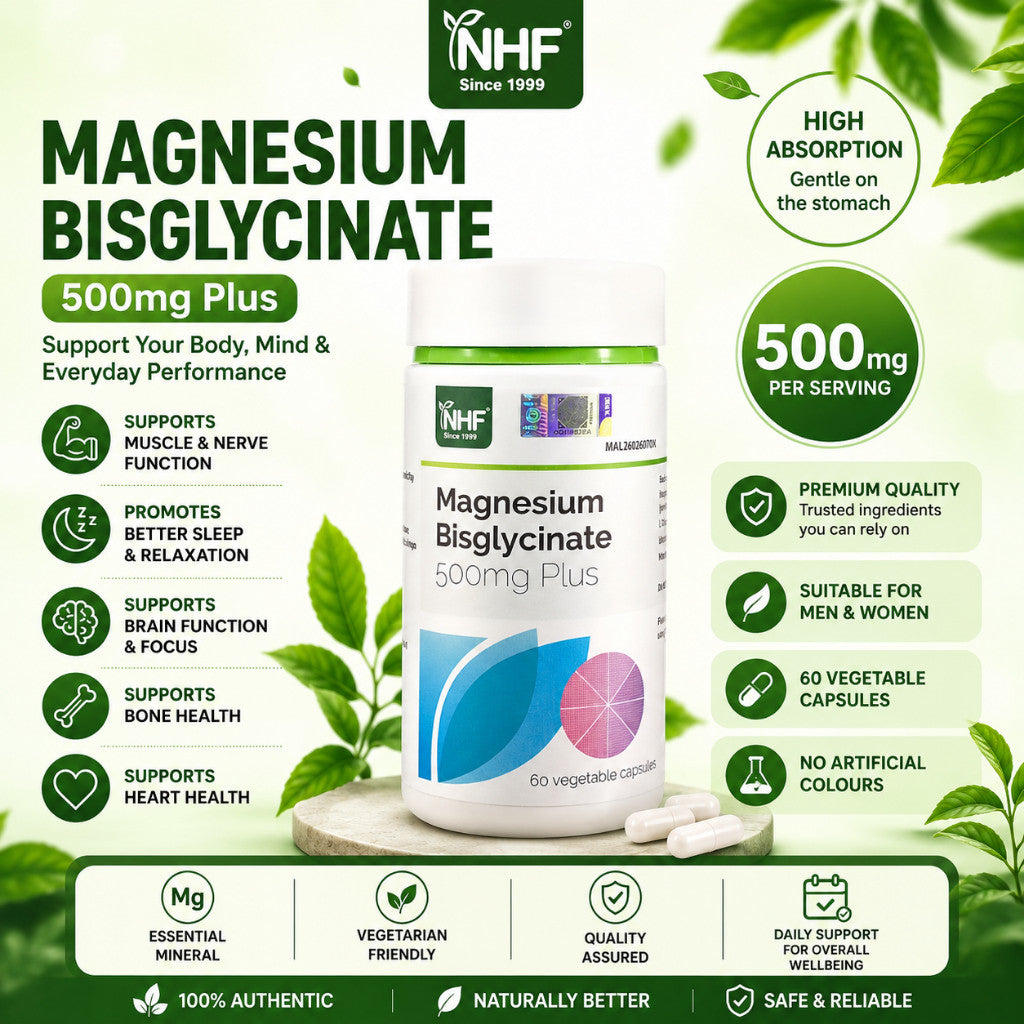 NHF Magnesium Bisglycinate (500mg Plus x 60 Capsules)