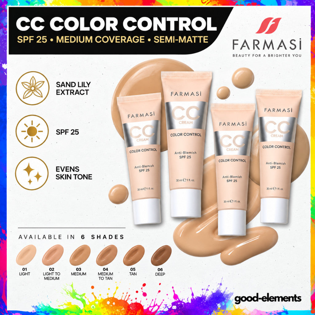 FARMASi] CC Cream Color Control SPF 25 – Lightweight Coverage, Hydrating & Even Skin Tone