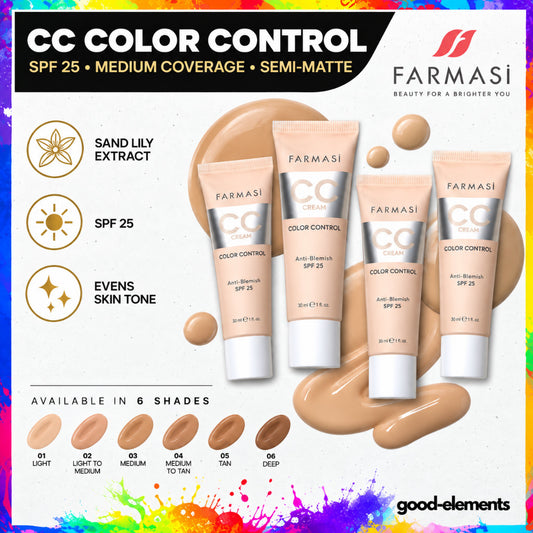 FARMASi] CC Cream Color Control SPF 25 – Lightweight Coverage, Hydrating & Even Skin Tone