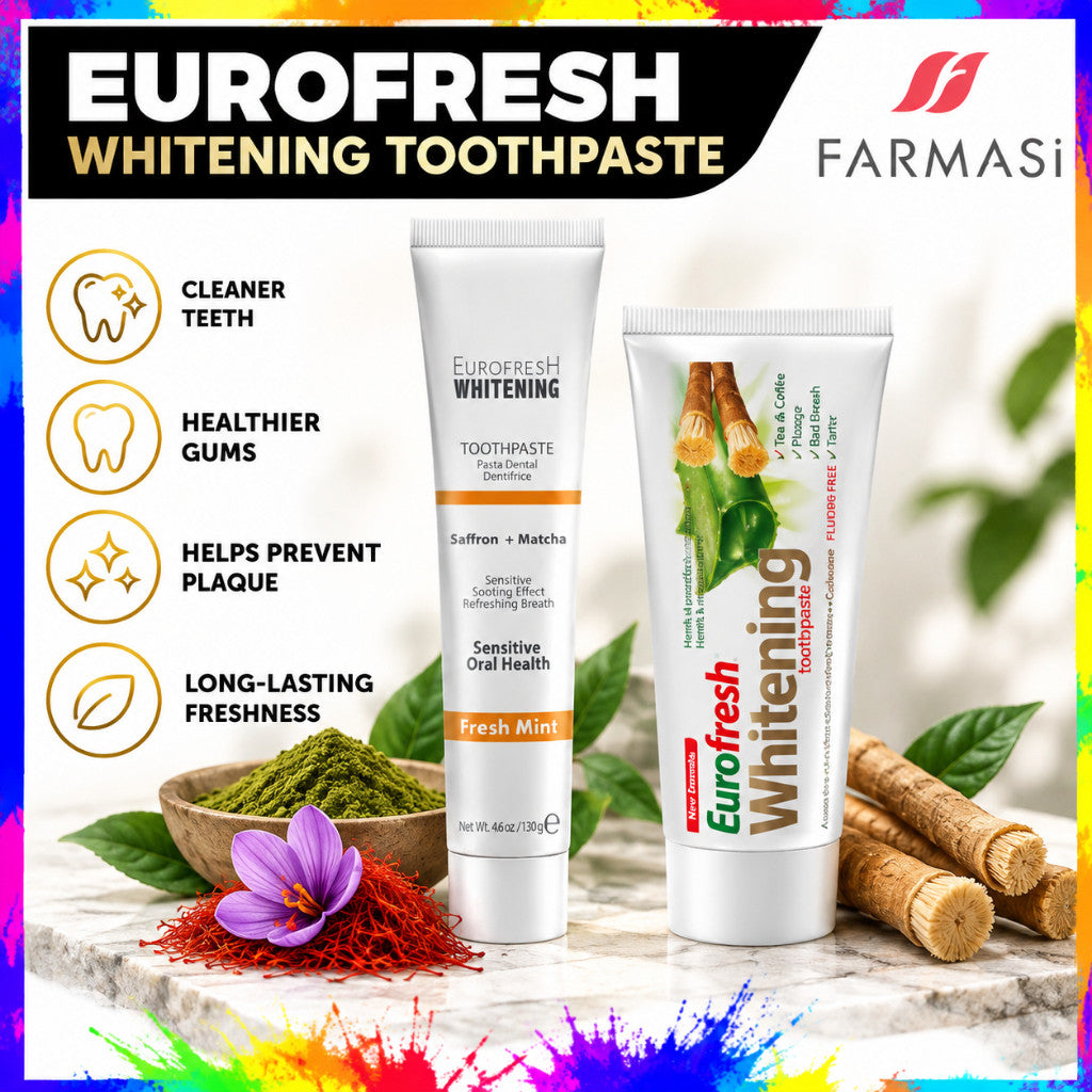 FARMASI Eurofresh Whitening Toothpaste | Miswak & Saffron Matcha