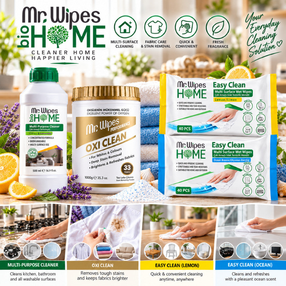FARMASI Mr. Wipes HOME Range | Easy Clean Wipes, Oxi Clean Stain Remover & Multi-Purpose Cleaner