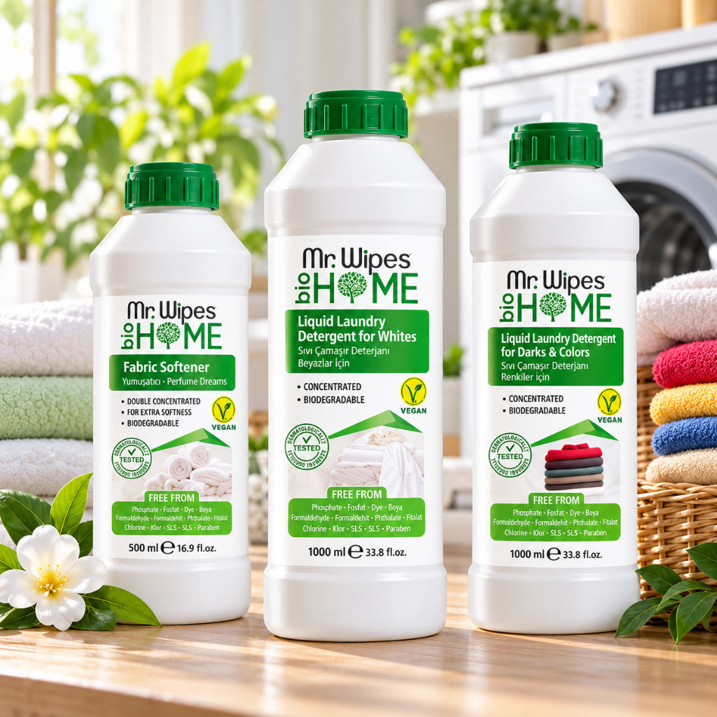 FARMASI MR. WIPES HOME Laundry Care | Liquid Detergent for Whites & Colors | Fabric Softener