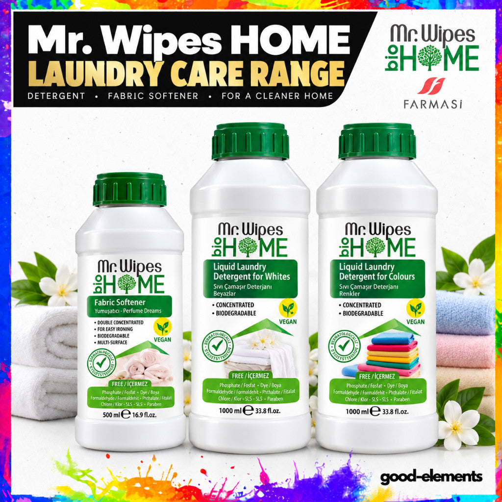 FARMASI MR. WIPES HOME Laundry Care | Liquid Detergent for Whites & Colors | Fabric Softener