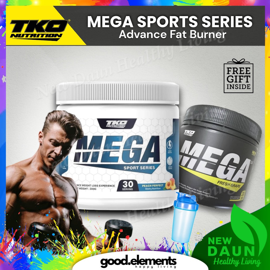 TKO Nutrition Fat Burner MEGA Sport Series | MEGA 3.0 Fresh Grape Supplement Kurus 30 Servings