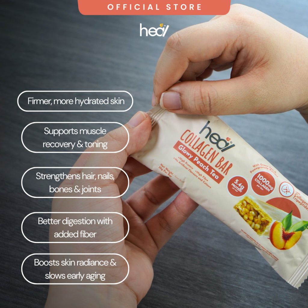 [HEAL] COLLAGEN BAR - Chocolate Mocha/ Glowy Peach Tea - Halal Certified (Wholesale Available)