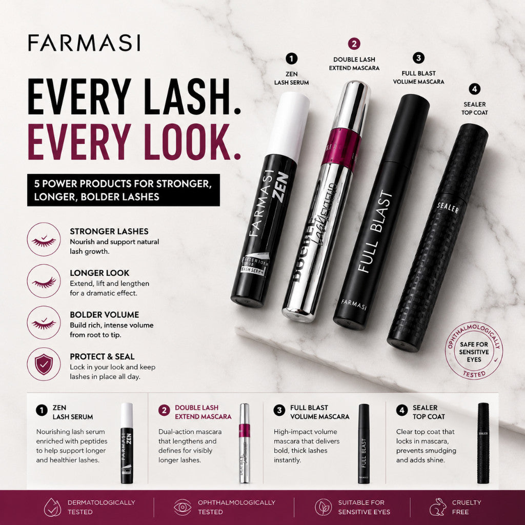 FARMASI Mascara | Full Blast | Sealed Waterproof | Zen Extension | Double Lash Extend