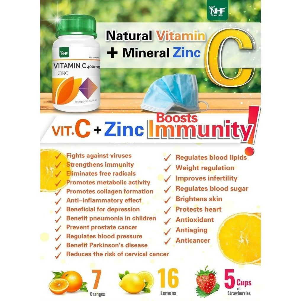 [NHF] - DR NORMAN Vitamin C + Zinc (60 Capsules) HALAL