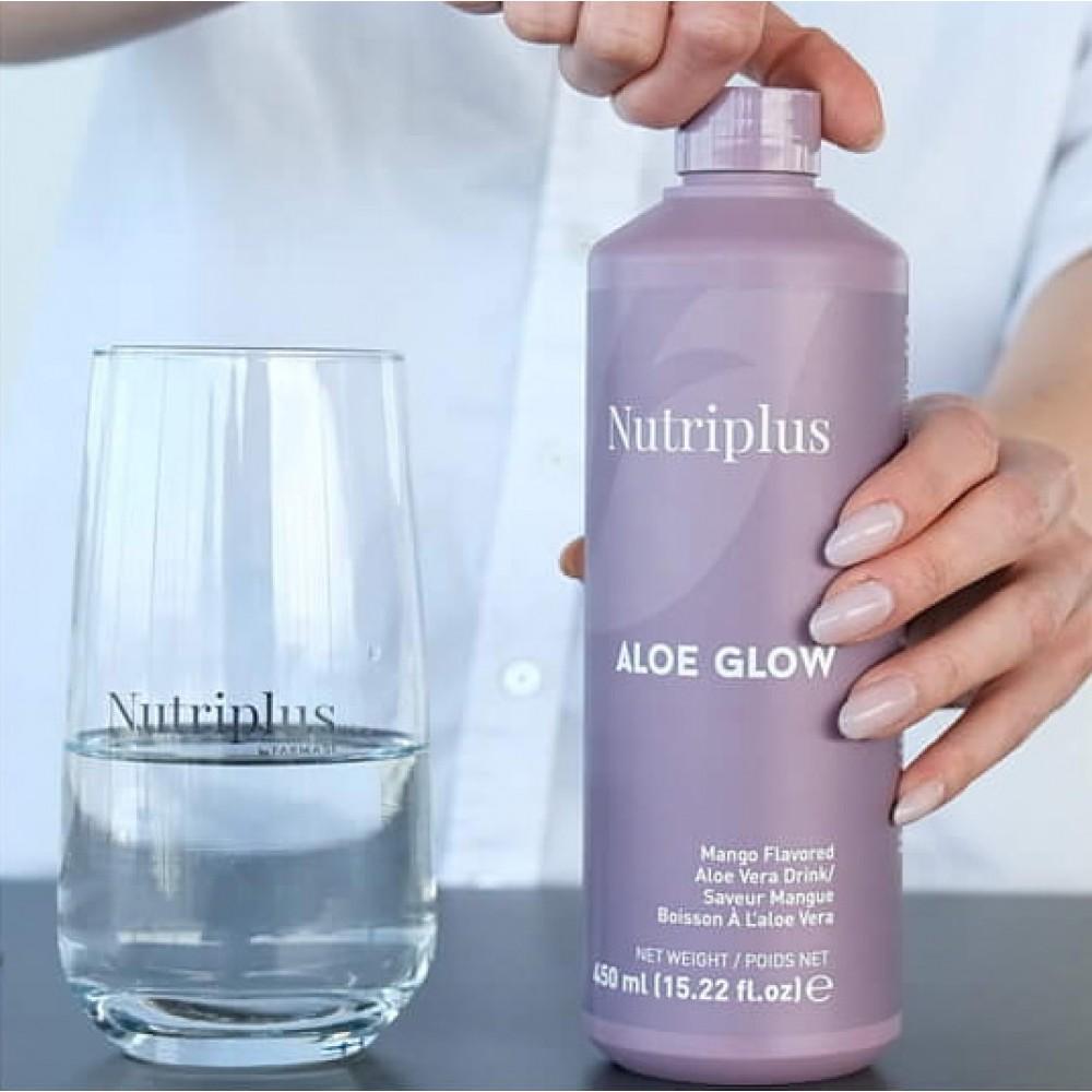 FARMASi Nutriplus Aloe Glow Mango Flavoured Aloe Vera Drink 450ml | Refreshing Aloe Beverage