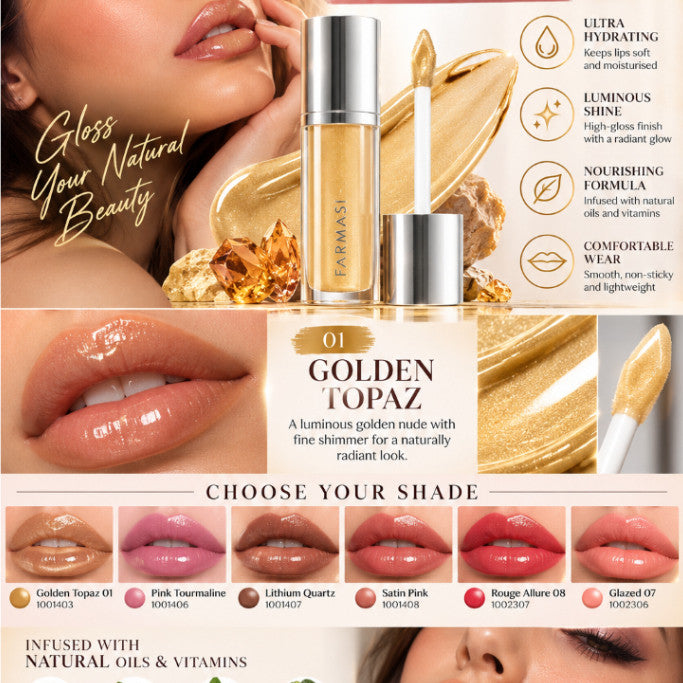 FARMASI Ultimate Shine Lip Gloss 8ml | Hydrating Gloss