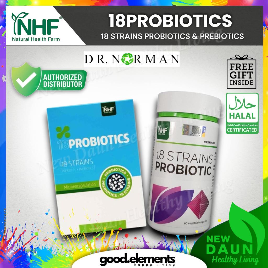 [NHF] - DR NORMAN 18 STRAINS PROBIOTICS | PROBIO18 60 Capsules  |  POWDER SACHET