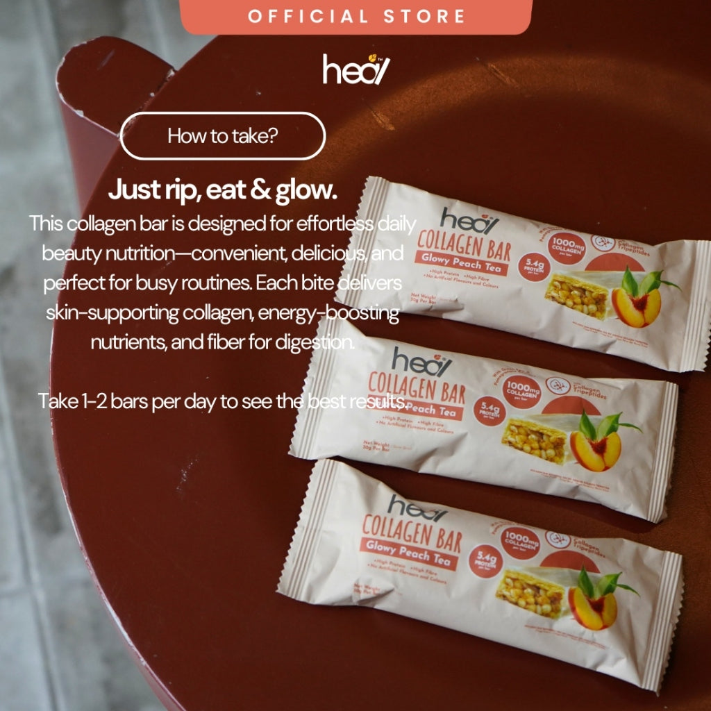 [HEAL] COLLAGEN BAR - Chocolate Mocha/ Glowy Peach Tea - Halal Certified (Wholesale Available)