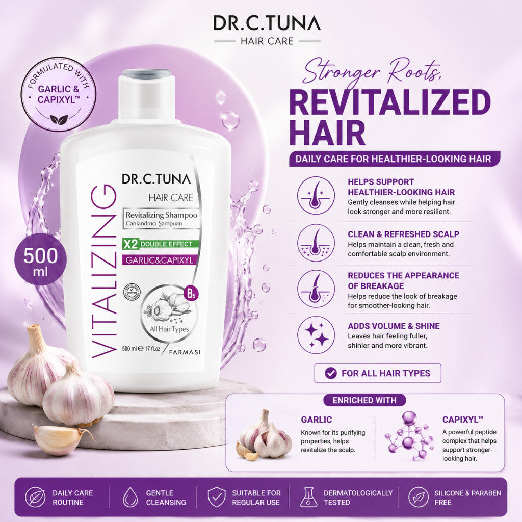 Farmasi Dr. C. Tuna Vitalizing Hair Care Set | Garlic & Capixyl Shampoo + Hair Mask + Hair Oil