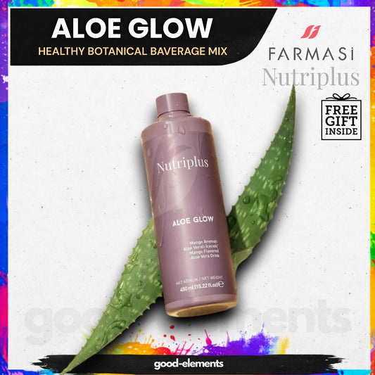 FARMASi Nutriplus Aloe Glow Mango Flavoured Aloe Vera Drink 450ml | Refreshing Aloe Beverage