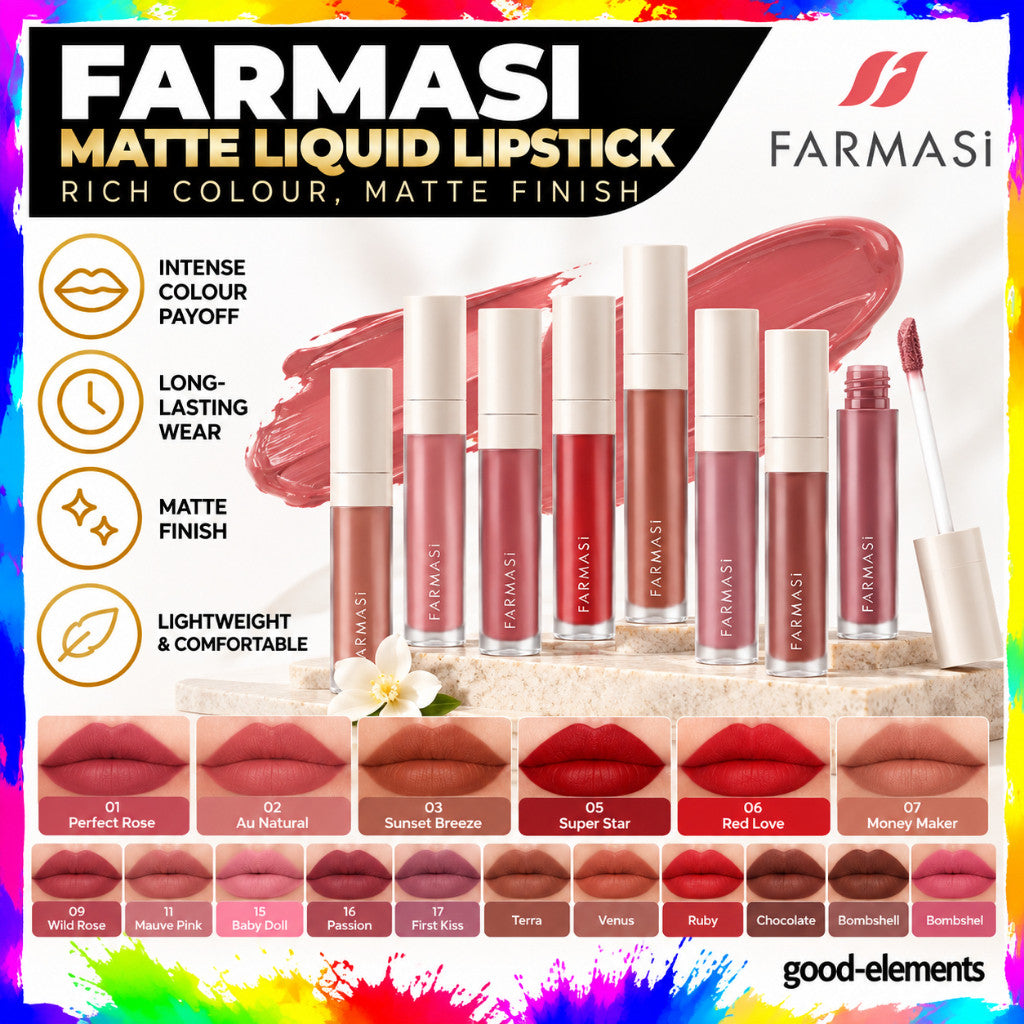 FARMASI Matte Liquid Lipstick – Rich Colour, Matte Finish
