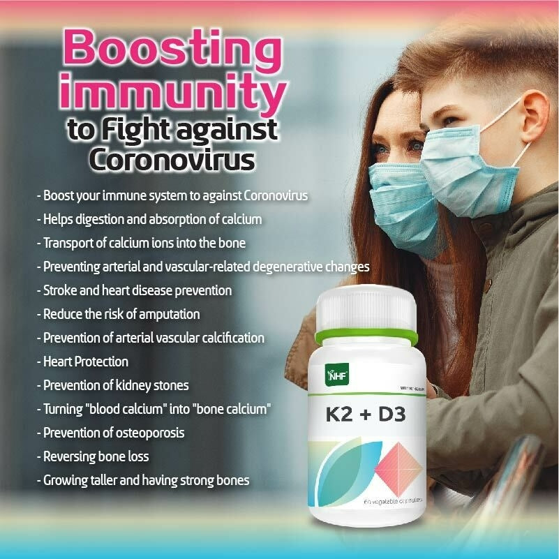 [NHF] - DR NORMAN Vitamin D3 + K2 (60 kapsul) Immunity, Bone Health
