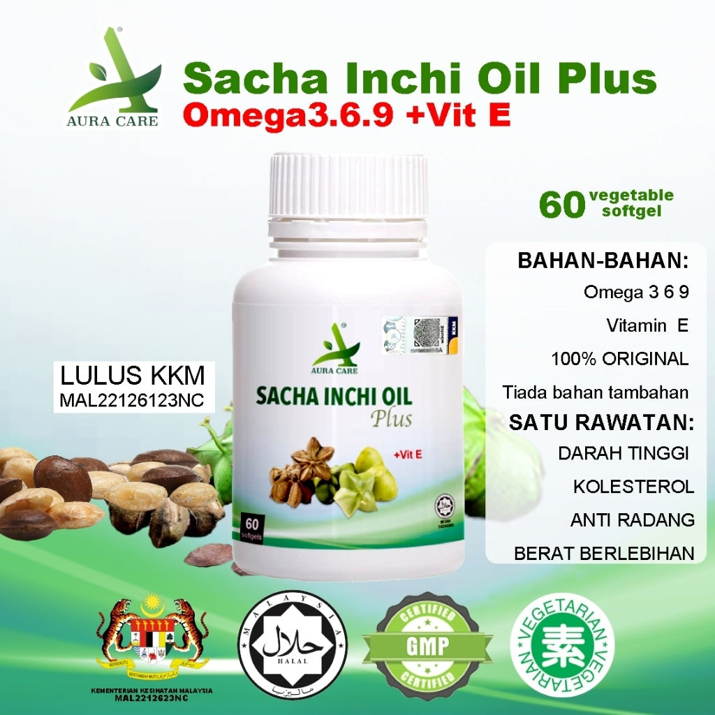 [AURA CARE]  AURACARE SACHA INCHI OIL- TOCOTRIENOLS | PLUS VITAMIN E | HABBATUSSAUDA