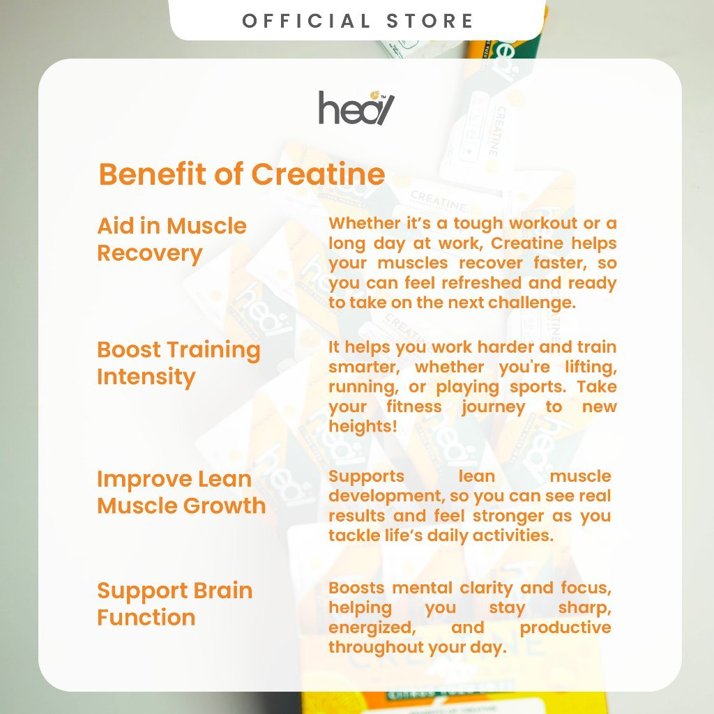 [HEAL] CREATINE MONOHYDRATE Powder for Muscle Growth/ Recovery IN SACHET Yuzu/ Apple/ Salty Lychee