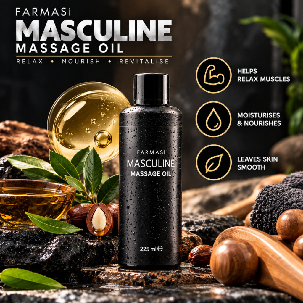 FARMASI Masculine Complete Care for Men Men's Grooming Set Eau De Parfum Hand Wash Body Wash After Shave Balm