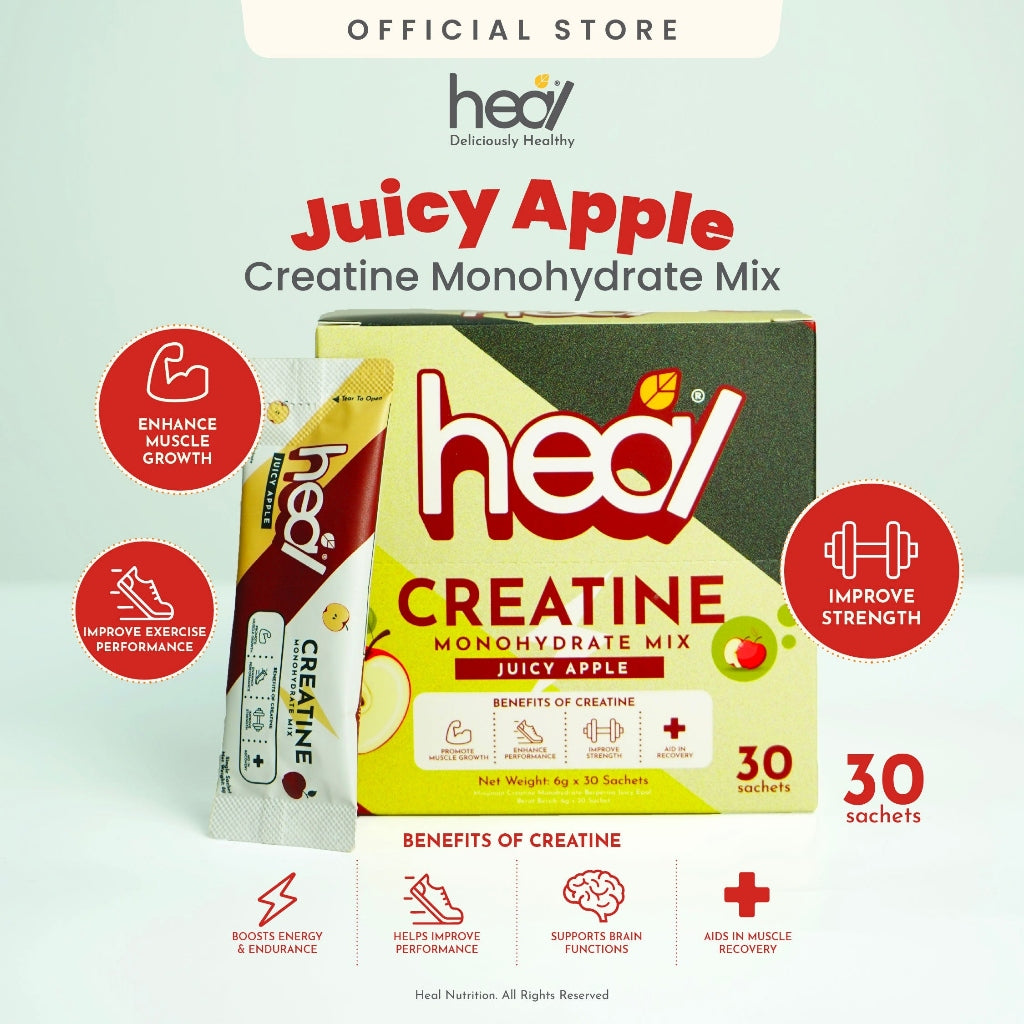 [HEAL] CREATINE MONOHYDRATE Powder for Muscle Growth/ Recovery - Yuzu/ Apple/ Unflavored/ Salty Lychee