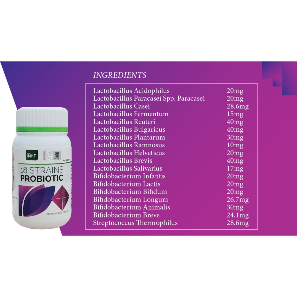 [NHF] - DR NORMAN 18 STRAINS PROBIOTICS | PROBIO18 60 Capsules  |  POWDER SACHET
