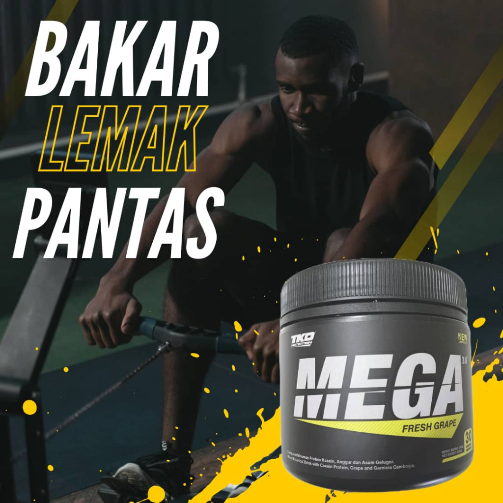 TKO Nutrition Fat Burner MEGA Sport Series | MEGA 3.0 Fresh Grape Supplement Kurus 30 Servings
