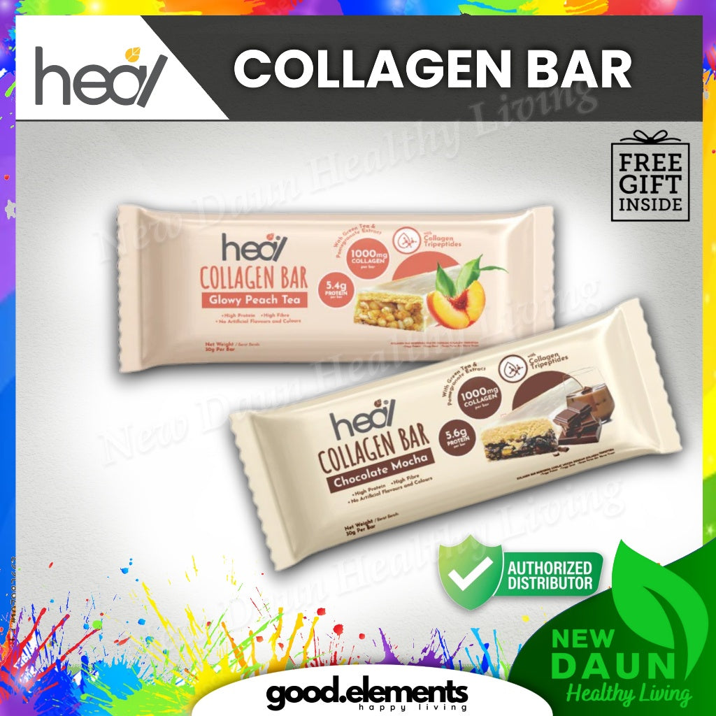 [HEAL] COLLAGEN BAR - Chocolate Mocha/ Glowy Peach Tea - Halal Certified (Wholesale Available)