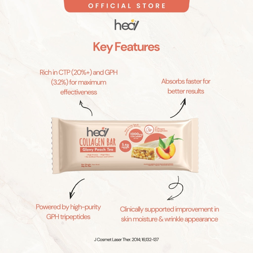 [HEAL] COLLAGEN BAR - Chocolate Mocha/ Glowy Peach Tea - Halal Certified (Wholesale Available)