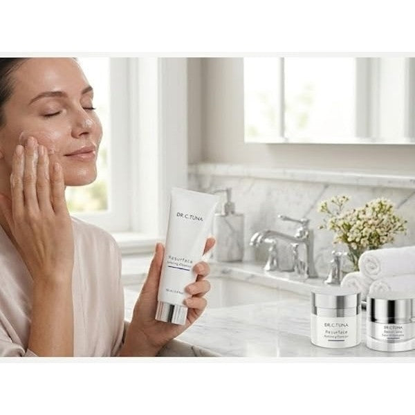 FARMASi Dr. C. Tuna Resurface Skin Care Set | Cleanser Essence Serum Day Cream Night Cream Eye Cream