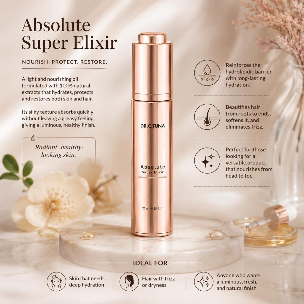 FARMASi DR.C.TUNA Absolute Super Elixir 25ml | Multipurpose Facial Oil Face Body Hair | Nourishing Moisturizing
