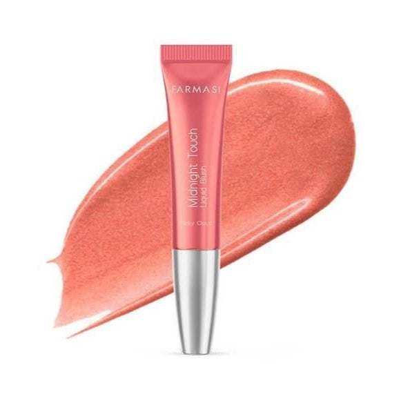 FARMASI Midnight Touch Liquid Blush, Highlighter Pinky Cloud, Time to Sparkle, Drizzled Bronze