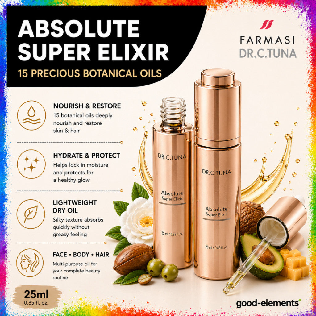FARMASi DR.C.TUNA Absolute Super Elixir 25ml | Multipurpose Facial Oil Face Body Hair | Nourishing Moisturizing