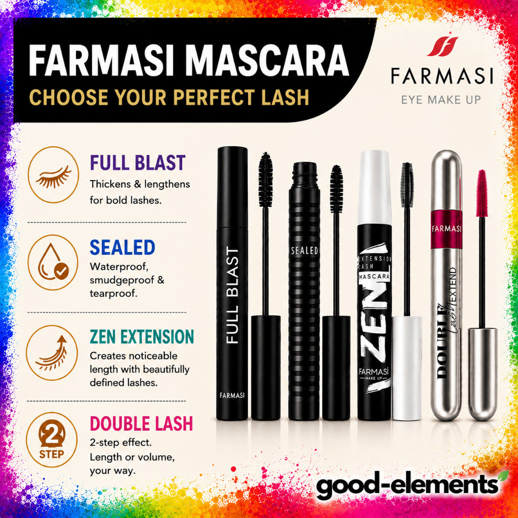 FARMASI Mascara | Full Blast | Sealed Waterproof | Zen Extension | Double Lash Extend