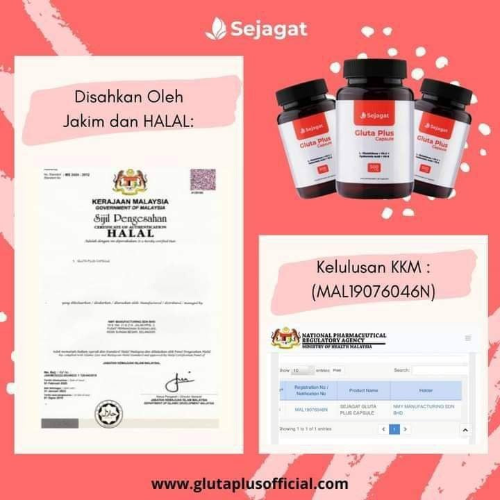 [SEJAGAT GLOBAL]  GLUTA PLUS Kulit Putih seluruh badan Glutaplus Whitening skin glutathione 15 caps