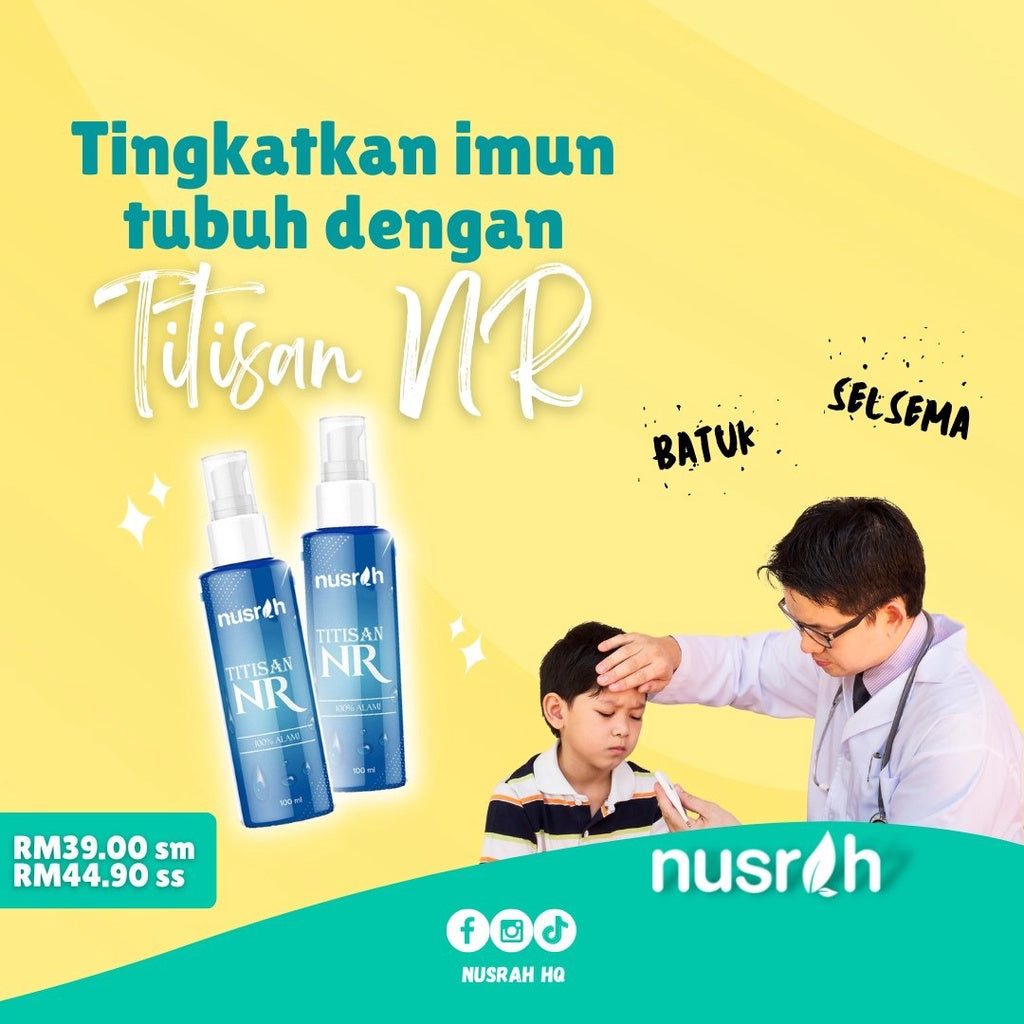 [NUSRAH] Titisan Terapi NR Alami Khasiat Air Alkali minum mandi luaran dalaman immune detox