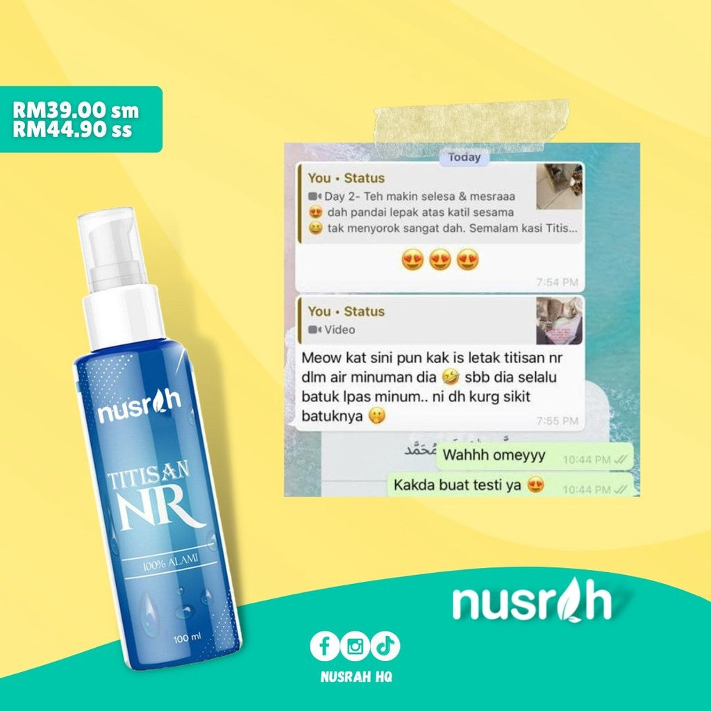 [NUSRAH] Titisan Terapi NR Alami Khasiat Air Alkali minum mandi luaran dalaman immune detox