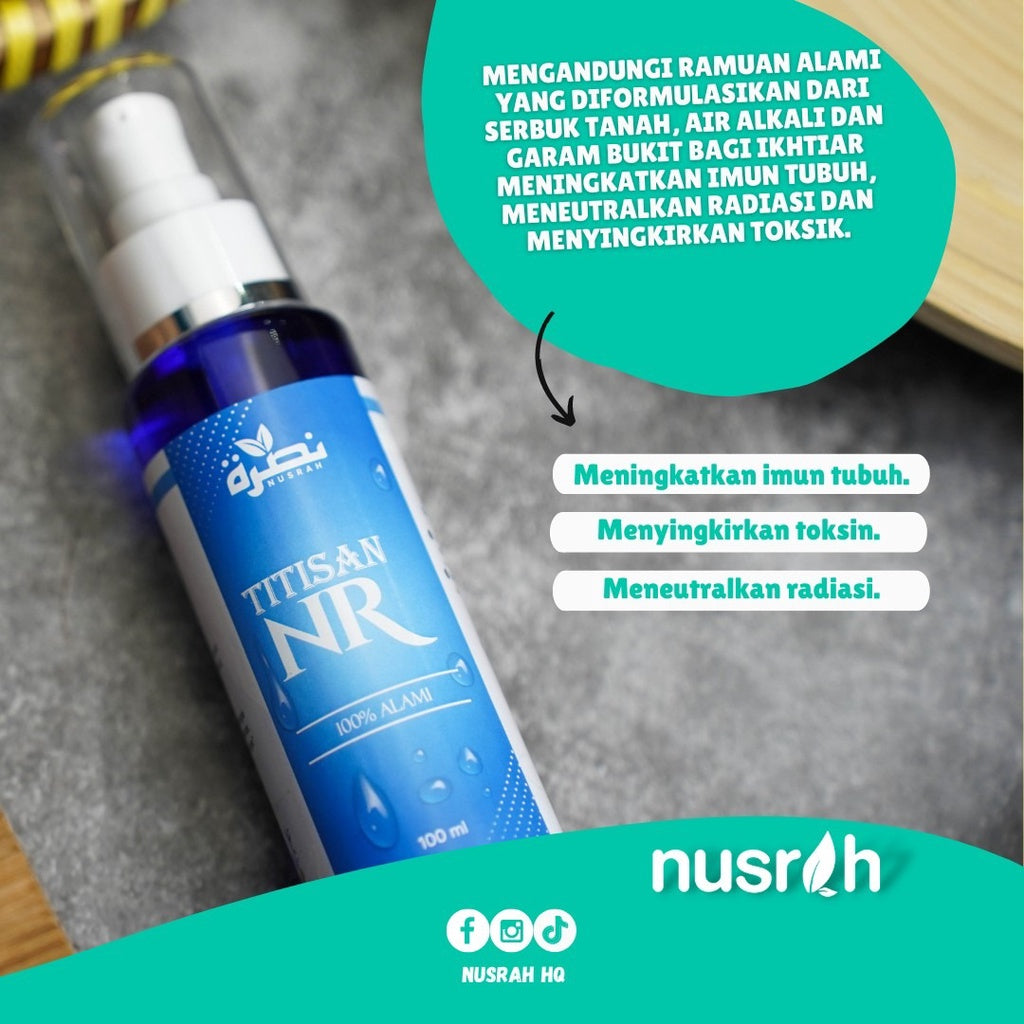 [NUSRAH] Titisan Terapi NR Alami Khasiat Air Alkali minum mandi luaran dalaman immune detox