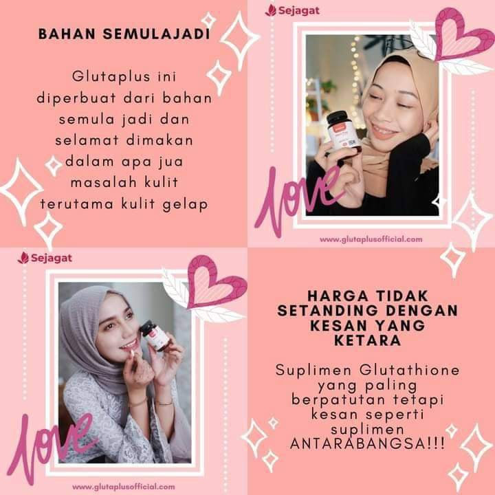 [SEJAGAT GLOBAL]  GLUTA PLUS Kulit Putih seluruh badan Glutaplus Whitening skin glutathione 15 caps
