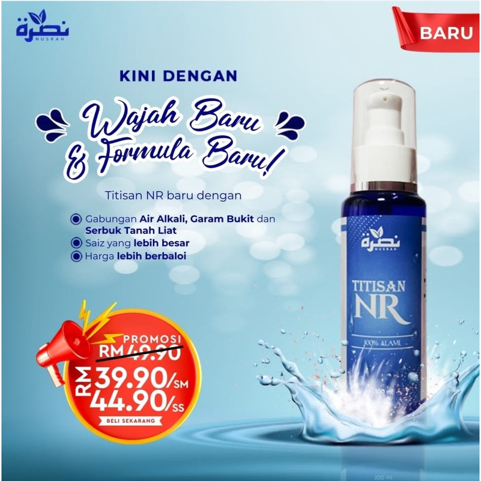 [NUSRAH] Titisan Terapi NR Alami Khasiat Air Alkali minum mandi luaran dalaman immune detox